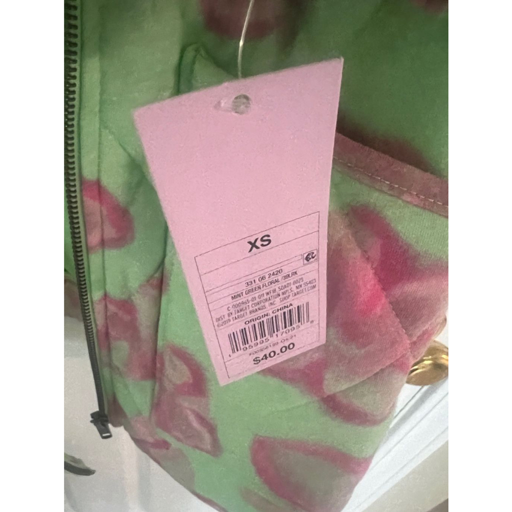 Unisex Wild Fable Green and Pink Floral Bomber Jacket Size xs, small 2X(XXL) NWT - Picture 6 of 9